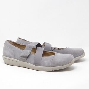 Vionic Shelby Suede Mary Jane Flats Women's Size 9.5 Gray Comfort Shoes